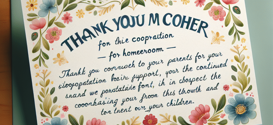 Подяка батькам за співпрацю від класного керівника: Як вдячність зміцнює співпрацю у навчанні дітей